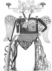 Atomic Angel ink drawing
