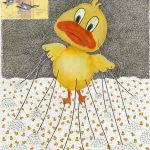 Influx of Ducks ink drawing