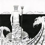 Neptune's Domain ink drawing
