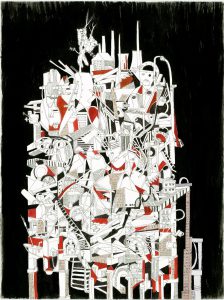 Remnant ink drawing