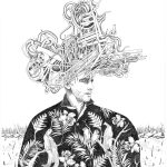 Captain Destruction ink drawing